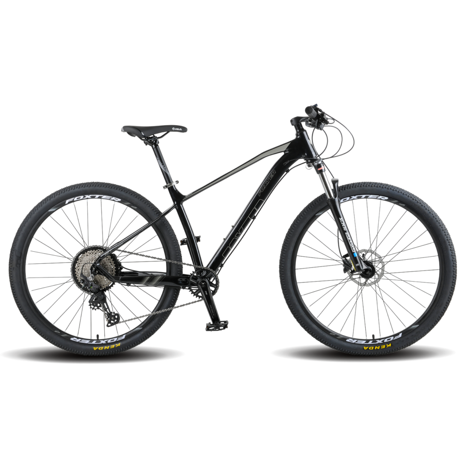 Bicicleta Mtb Foxter Hawk Deore 12V. H. Bloqueo Sr Suntour 29 “17” (Negra/Gris)
