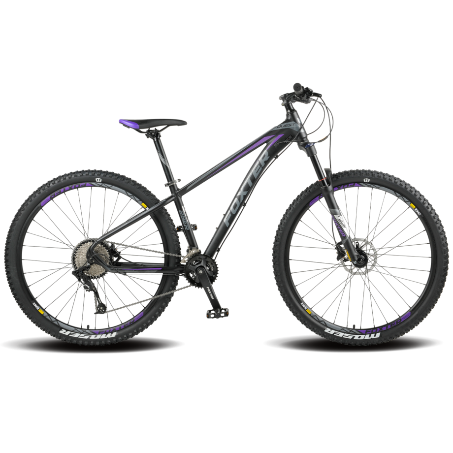 BS22951-330 Bicicleta Mtb Foxter Quest 10V. Frenos Hidráulicos H. Bloqueo 29 17 Negra/Morado