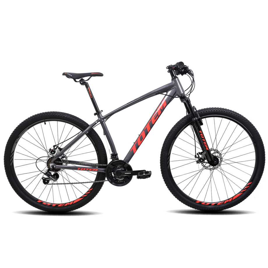 Bicicleta Totem T7 7V. Shimano Frenos Mecánicos H.Suspensión 29er Gris Oscura Roja M 29
