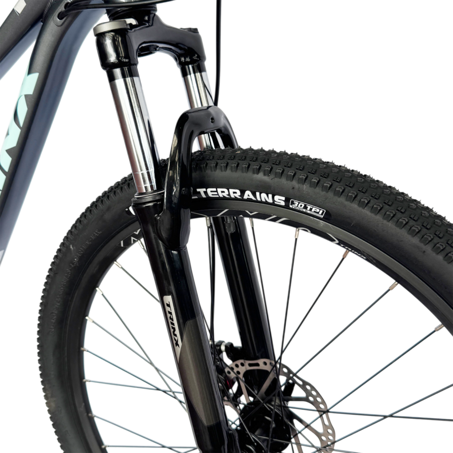 Bicicleta 26 MTB Trinx N300 Aluminio Frenos Disco Mecánicos Gris-Cyan
