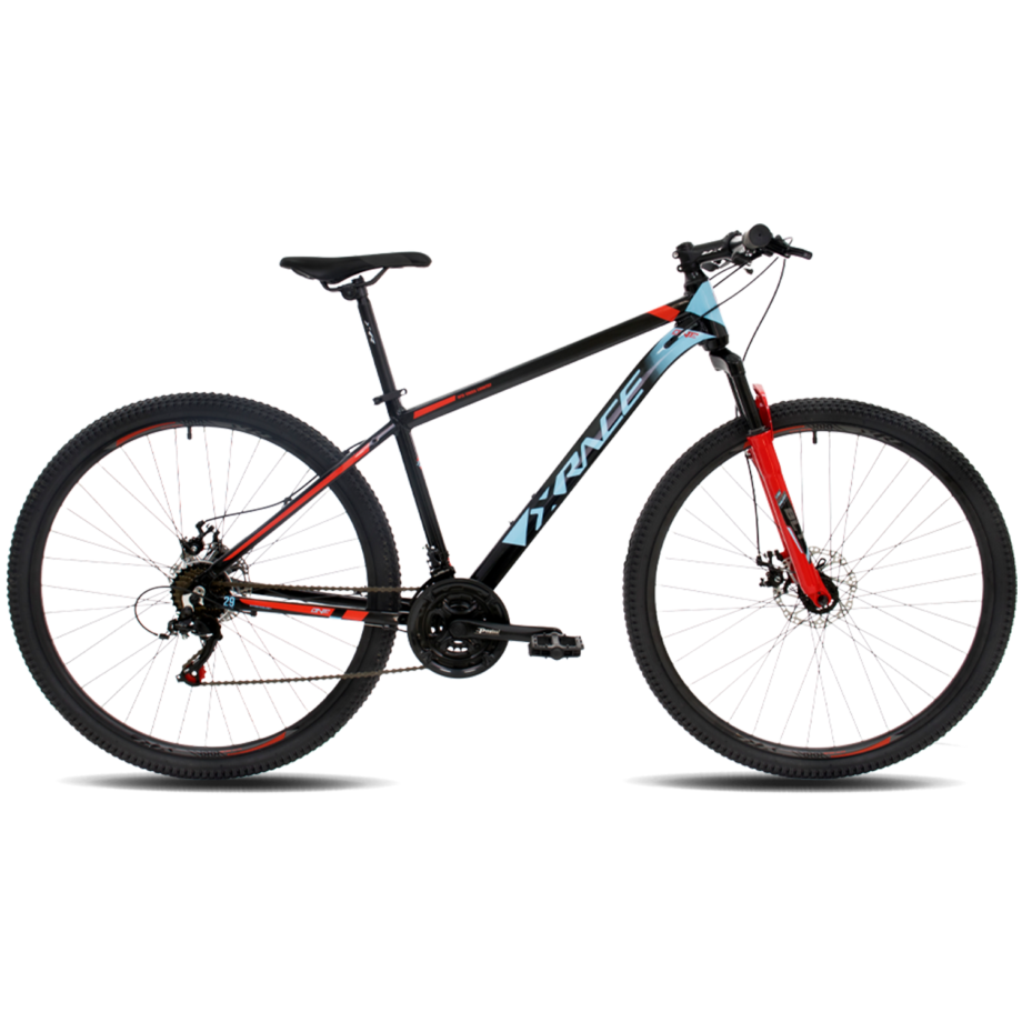 Bicicleta 29 MTB Xrace One 7V Frenos Mecánicos H. Bloqueo 17 Negro Azul Rojo