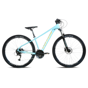 Bicicleta 29 Totem T9 9V Altus Frenos Hidráulicos H.Bloqueo Remoto 15.5 Celeste/Dorado